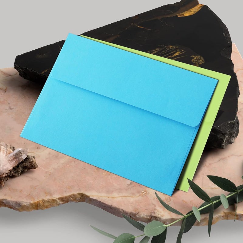 Granhoolm 100 Pack A7 Invitation Envelopes 5.25 x 7 .25 For 5x7 Cards - Peel & Press,Ideal for Invitations,Weddings,Parties,Greeting Cards,Photos(Multicolor) - Image 3